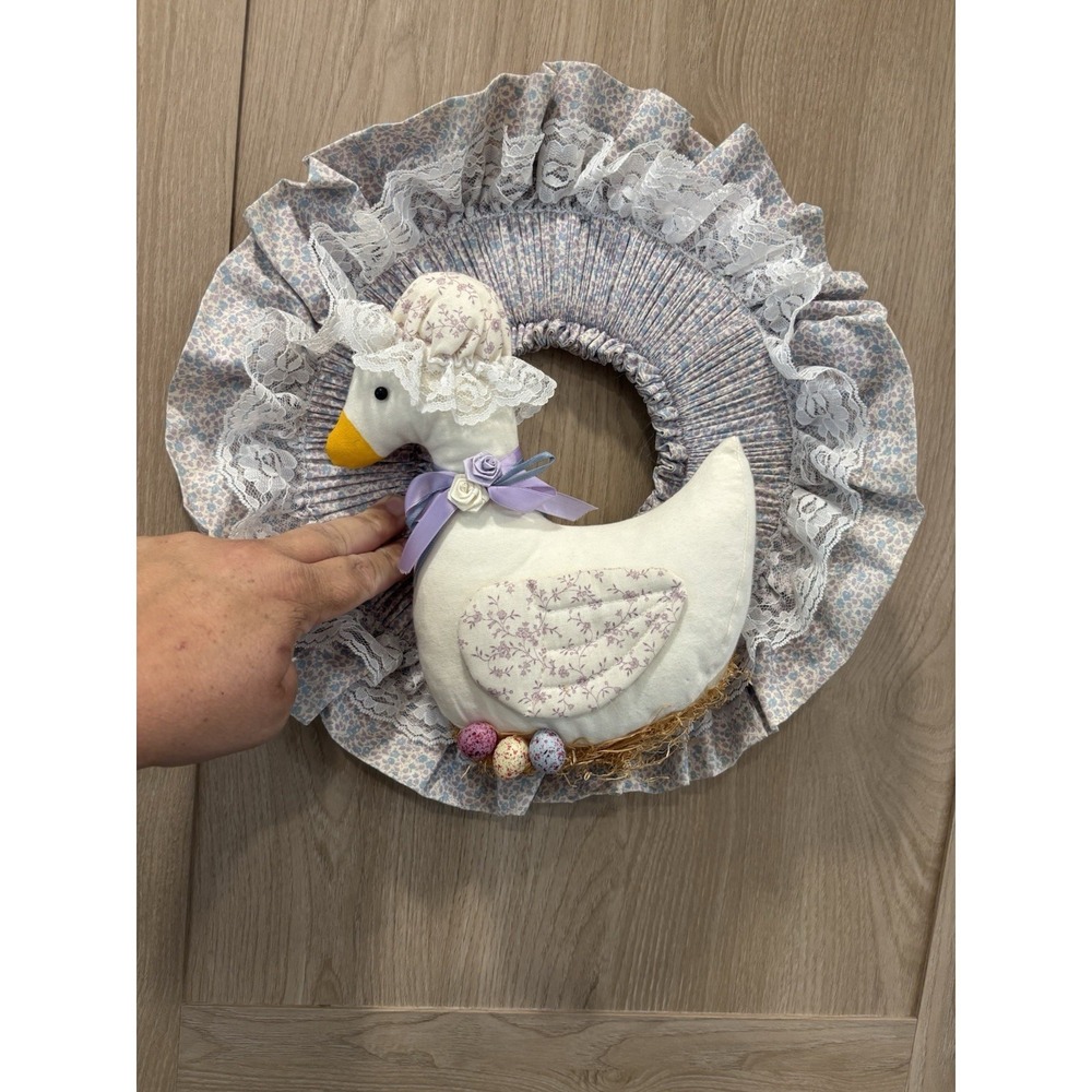 Vintage Country Goose Duck Blue 1980s Wreath Craft 3D Cottagecore